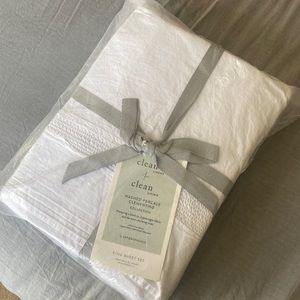 Anthropologie Washed Percale Clementine Collection King Sheet Set - New w/ tags!